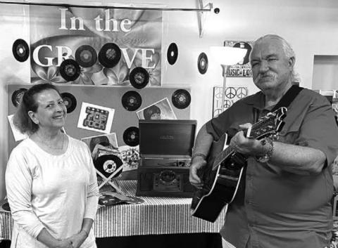 Lorna and Terence Sinclair-Wood enjoyed the music exhibit at the Timber Lake Museum recently. Both are Beatles fans, especially Terence, who is British and had a front-row seat from the beginning of their career.
