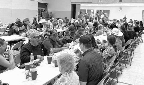 A large crowd turned out for the Timber Lake Fire Department’s Independence Day cookout, which was held at the Timber Lake Community Center last Thursday, July 4. The event featured bouncy rides for the kids, bingo, giveaways and great food. Photo by Kathy Nelson