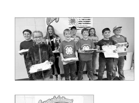 Cross Trail Blazers 4-H Club. Front Row (L-R): Sophia Gross, Mason Hollenbeck, Monroe Kraft, and Glen Mowrer; Back Row: (L-R): Luke Biegler, Josie Boldt, Gracen Gill, Finley Boldt, and Garrett Nilson. Not pictured: Greyson Goldade and Stella Nilson.