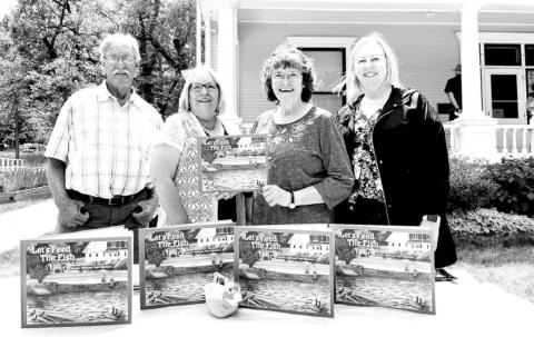 The “Let’s Feed the Fish - Meet Me at the D.C. Booth Historic National Fish Hatchery” book was published by the Booth Society, the nonprofit friends group of the hatchery. Pictured L-R are Illustrator Bill Feterl and authors Karen Holzer, Joanna Jones and Kindra Gordon.