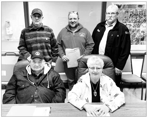 Brent Biegler was seated at the meeting of the Timber Lake City Board on Monday, March 7. Board members are (FRONT) L-R: Mike LaCompte and Sandra Koenig; BACK: Jess Schlosser, Brent Biegler, and Tom Hermes. Photo by Kathy Nelson