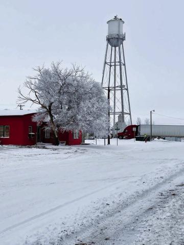 The first fresh white snowfall is often welcome as it settles the dust of a dry summer and fall. The wind is not so welcome. Photo by Kathy Nelson