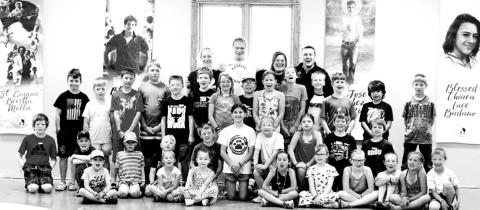 The elementary students at Duc in Altum, a week-long faith experience held at St. Joseph Center. Photo by Becky Maciejewski