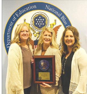 Accepting the National Blue Ribbon Schools award in Washington, DC were (L-R) teacher Carla Sandquist, Principal Danae Paxton, and teacher Nancy Enright, representing Timber Lake Elementary School.