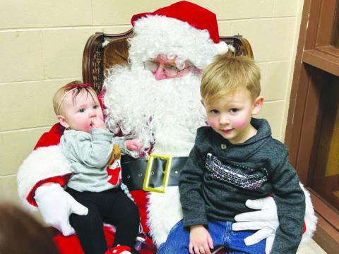 On Santa’s lap