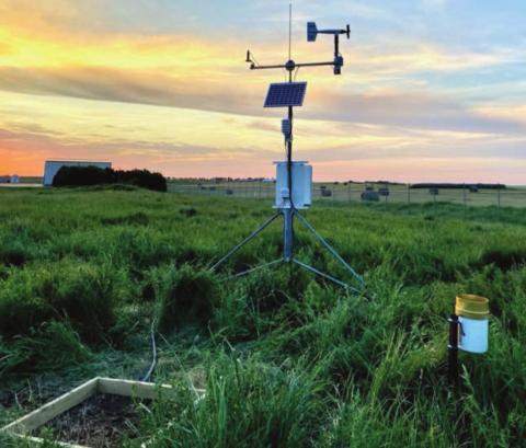 The South Dakota Mesonet weather station near Eagle Butte was recently reactivated through the support of the Cheyenne River Sioux Tribe Telephone Authority. Photo by Genna Langum
