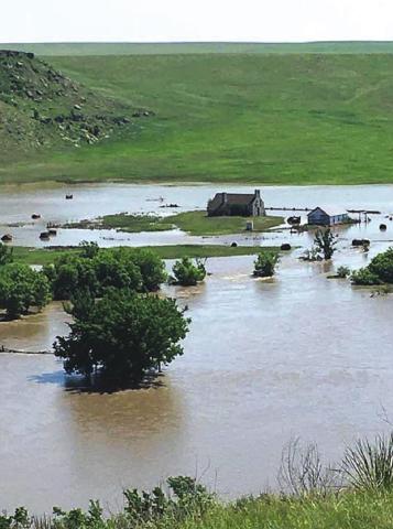 Holy Spirit Chapel (the Old Stone Church) north of Firesteel was surrounded by water after last week’s rain storm. Buck and Lori Ward, whose home is nearby, sustained flood damage. (See photo on back page) Photo by Blake and Kate Conner