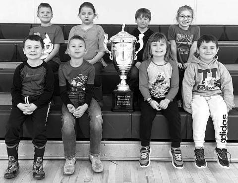 Ms. White’s 1st Grade Class FRONT (L-R): Paxton Schweitzer, Brock Locken, Clara Nilson,Tash Paxton; BACK: Kia Pickner, Mine’ Baker, Baylor Lei, Rose Maher.