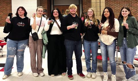 Cast members of the Timber Lake High School One-Act Play brought home nine superior medals from the state competition for their individual and ensemble roles last weekend. Winners were (LR): Serenity Webb, Lola Hornick, Anna Kraft, Shawn Quinn, Averie Marshall, Kessa Bigger, Meredith Maciejewski, and not pictured - Mckenzi Vomacka and Natalie Lawrence.