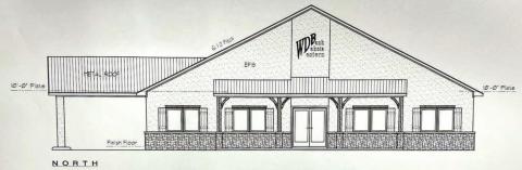 The new home of Western Dakota Bank will be located in the 800 block of Timber Lake’s Main Street, facing east. It will be built north of the existing building (SHOWN BELOW), which will be demolished to make room for the drive-up window on the south (AT LEFT IN THE ABOVE DRAWING).