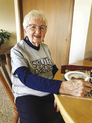 Over a cup of coffee in her apartment in Mobridge, Mary Biegler smiles as she reflects on her life. She shares that she considers the most important things in her life are faith, family and friends. Mary celebrated her 90th birthday earlier this year with a cake, candles, party hats, family and even a tiara.