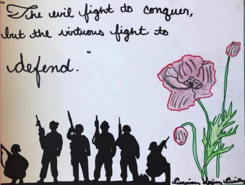 ABOVE: Poppy poster by Trenton Hansen, second place in Grade 12