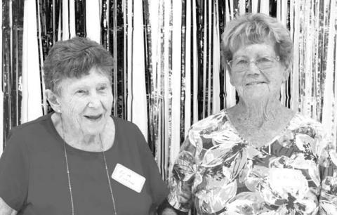 Returning to Isabel to celebrate their 70th high school class reunion are members of the Class of 1956 (L-R) Edith (Stapert) Fischer and DeLores (Dahl) Hall. Photo by Patty Peacock