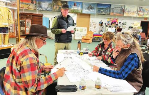 Plans for redesigning the Native American exhibit at the Timber Lake &amp; Area Museum are the focus of a committee working with Dr. Craig Howe (LEFT) of the Center for American Indian Research and Native Studies at Martin. Committee members are L-R Jeff Mowrer, Lori Ward, and Melody Marshall.
