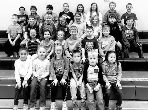 FRONT (L-R): Ronarya Rousseau, LyllianTesch, Azalea Grage, Watson Pickner, Drake Keller, Taylor Dupris; 2ND ROW: Blakely Brown Otter, Millie Brown Otter, Piper Schrempp, Vern Long, Paxton Schweitzer, Kai Pickner; 3RD ROW: Stetson Schweitzer, Brody Kraft, Isaac Schweitzer, Joslyn Goldade, Naomi Goldade, Audrey Bridges, Shayde Curley, Angelo Jewett; BACK: Daniel Ramirez, Jett Fiddler, Jackson Taylor, Ronnilyn Long, Brinly Mowrer, Kateri Laurenz-Ducheneaux, Aiden Lindskov, Isaac Zeug.