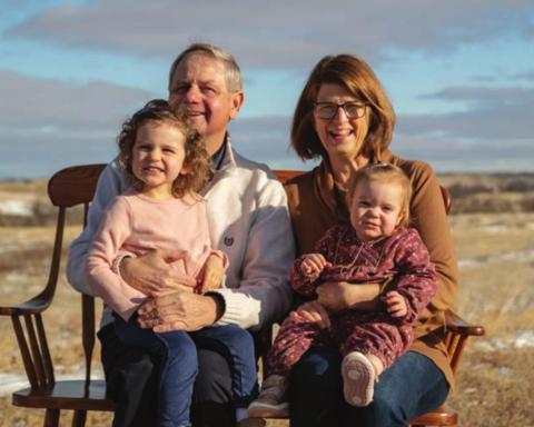 Brent and Nancy Thiel with granddaughters Millie and Maisy