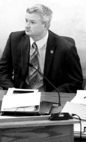 Former Attorney General Jason Ravnsborg at his impeachment hearing.