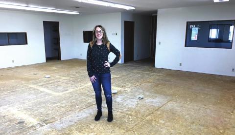 ABOVE: Kasey (Bickel) Maher is eager to start the next phase of renovations in the building she and her husband Patrick recently purchased. It will house her coffee shop and several other small businesses.