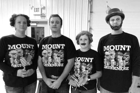 Bringing Mount Rushmore to Dupree won this crew the Most Humorous division for those 13 and older at the annual Dupree Firemen’s Ball on Saturday, Oct. 28. Pictured l-r are Leah Holmes, Cooper and Makense Wall and Brian Holmes. Submitted Photo