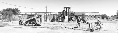 The Timber Lake School playground is closed until further notice. Major improvements are underway with plans for the $504,000 project to be completed before school begins. Commercial Recreation Specialists of Verona, WI is the main contractor.