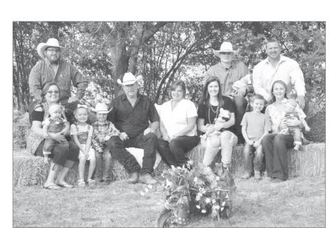 Throughout the year, South Dakota Farmers Union shares stories in order to highlight the families who make up our state’s No. 1 industry and help feed the world. This month they highlight the Spiel family of Parade, in Dewey County. L-R Travis and Mercedes and their children Zoey, Ryder and Hazel; Bryan and Leah; Dayton and Tyann and their children Swayzi and Raleigh; and Chase and Lauren and their children Casen and Tilly Mae.
