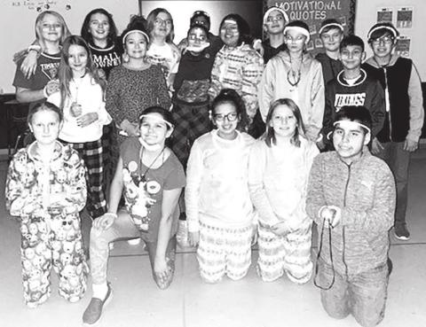 Here is a picture of the entire 5th grade class during our 2/22/22 “Let’s Glow” party. FRONT (L-R): Evelyn Gill, Katie Ridl, Sequoia Taken Alive, Tristan Swift, Theo Taylor; BACK: Maddy Hermes, Ella Handeland, Katie Martin, Jalee Booth, Addison Lindskov, Selena LongBrake, Aj Red Fox, Brayzin PayPay, Levi Berndt, Braxton Farlee, Evan Schweitzer, Camden Ley, Dayson Schumacher.