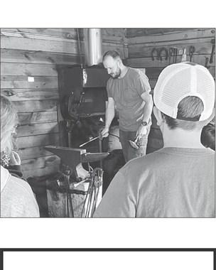 Kyle Nilson gave a demonstration for 4-Hers at the Timber Lake Museum’s Blacksmith Shop.