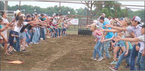 ABOVE: The egg toss at the Days of 1910 Demolition Derby drew a large number of participants this year. It ended in a three-way tie.