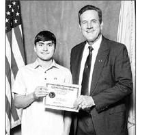 J.W. Pederson of Dupree High School and Lt. Gov. Larry Rhoden