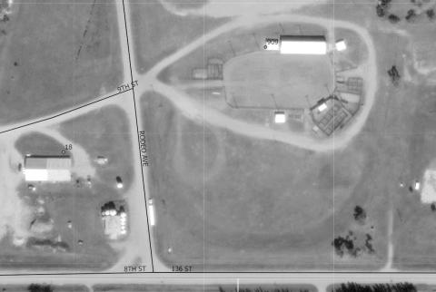 ‘X’ marks the spot where the city of Timber Lake will construct a new water tower as part of the community’s water improvement project. Construction of the new tower, which will be located southwest of the rodeo grounds at the corner of the cemetery road (8th Street) and Rodeo Avenue, is slated to begin in 2026. Photo courtesy of Dewey County Equalization Office