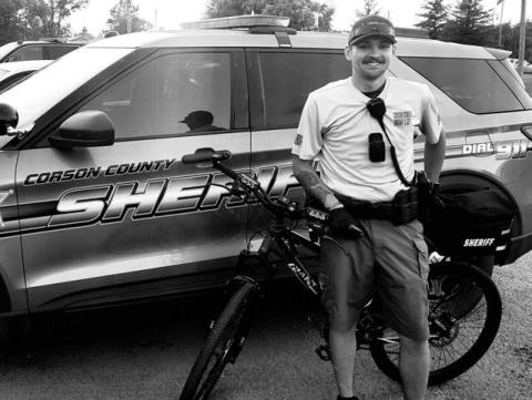 Corson Co. Sheriff Alan Dale explains new bicycle patrol