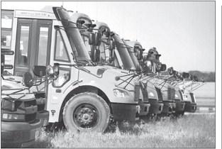 Fleet of buses