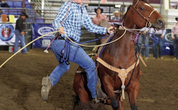 Tie-down roper Trey Young of Dupree is among several area competitors who have qualifed for the PRCA’s Badlands Circuit Finals Rodeo slated Oct 9-11 in Minot, ND.