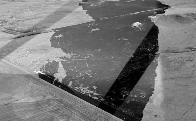 An aerial view of the Axle Fire shows the 300 acres that were burned along the Perkins County line. This photo was taken and submitted by local pilot Keith Dorsey.