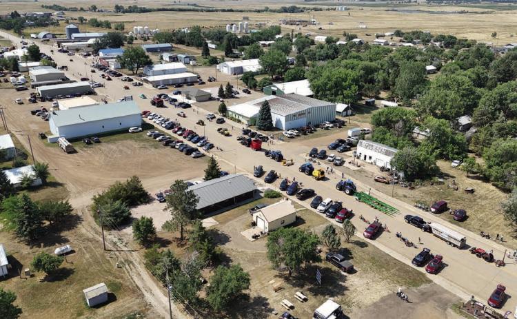 An image taken via drone of the Isabel parade on Main Street. By Roger Lawien