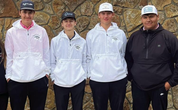 Members of the Timber Lake Boys Varsity golf team are (l-r) Kanton Hunt, Kruz Lindskov, Hadley Thompson and Hayden Thompson.
