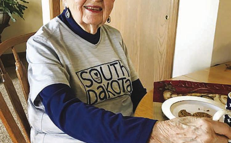 Over a cup of coffee in her apartment in Mobridge, Mary Biegler smiles as she reflects on her life. She shares that she considers the most important things in her life are faith, family and friends. Mary celebrated her 90th birthday earlier this year with a cake, candles, party hats, family and even a tiara.